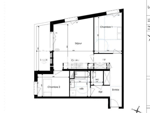 Location Appartement 3 pièces 65.57 m² - LES JARDINS D'ARC Amiens 80000