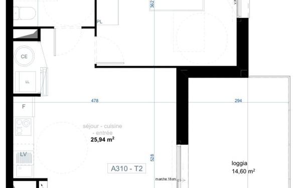 Appartement à vendre    2 pièces •  Narbonne