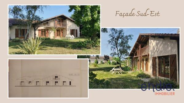 Authentique maison landaise de 193 m² sur un magnifique terrain arboré et entièrement clos de 2 000 m² à Saint-Sever