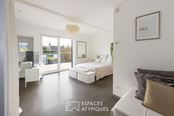 Maison contemporaine aux lignes épurées et son appartement indépendant