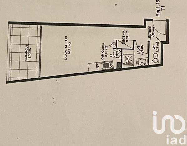 Appartement à vendre 1 pièce 27 m² Saint-Denis