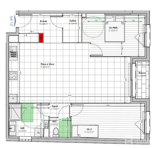 Vaux-Le-Penil appartement 3 piéces