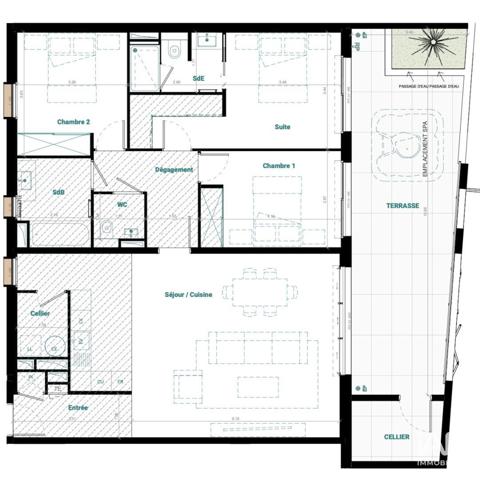 Appartement à vendre 4 pièces 109 m² Mauguio