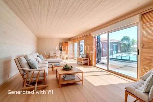 BISCARROSSE : Villa d’architecte ossature bois avec piscine et jardin
