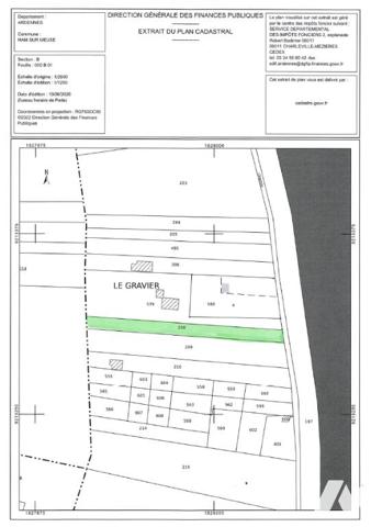 Terrain en nature de bois de 1175 m² à HAM-SUR-MEUSE (08600)