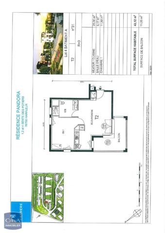 Appartement à louer 2 pièces 43.12m² Harfleur (76700)