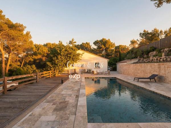 Ventabren — Propriété de plain-pied, ,3 chambres , piscine , garge et appartement indépendant 2 chambres