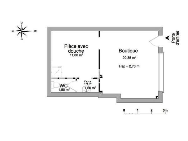 Location Local commercial 2 pièces 35.6 m² - 70 RUE CARNOT Lorient 56100