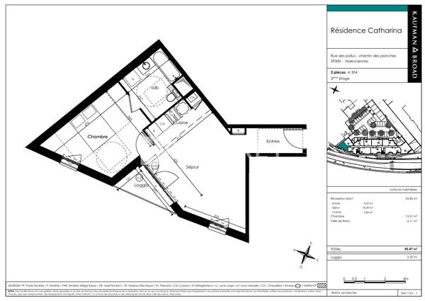 Location appartement Valenciennes - 2 pièce(s) - 45 m² - 600 €/mois