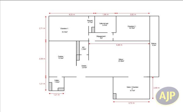 Vente appartement Nantes : 161 250 € - AJP Immobilier Nantes Ouest