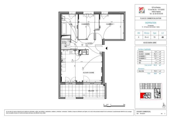 Appartement à louer à Nantes (44100)