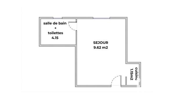 Studio à vendre 14,92 m² Paris 17