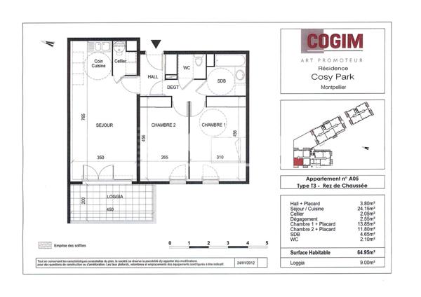 Appartement · Location Montpellier (34080) 3 pièces · 65m²