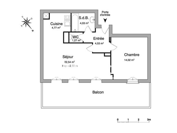 Location Appartement 2 pièces 51.16 m² - DE LA SIXIEME HEURE, DE LA JOI Amiens 80000