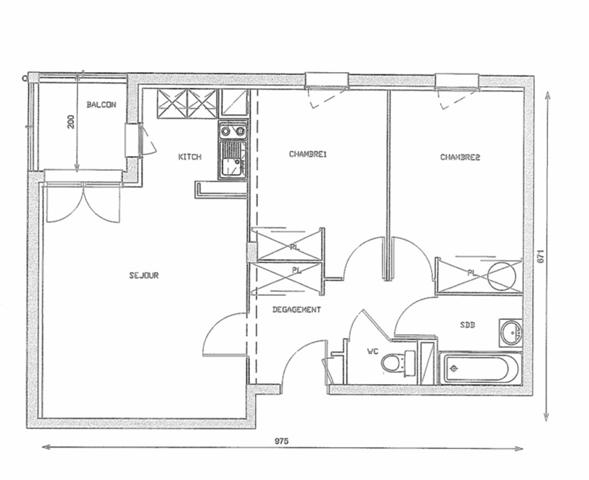 A AVION (62), Appartement type 3, 55 m², 2 chambres, balcon, et 2 places de parking privatif