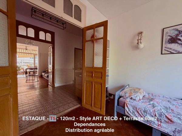 T5 de 120m2 - ESTAQUE - Terrrasse 60 m2 et dépendances.     414 000 euro