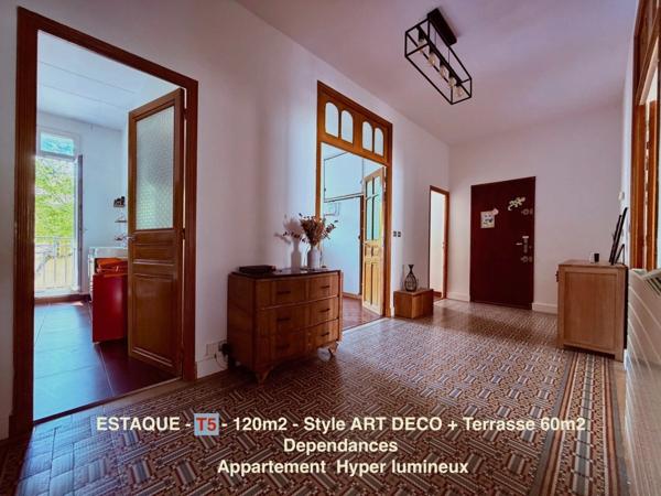 T5 de 120m2 - ESTAQUE - Terrrasse 60 m2 et dépendances.     414 000 euro