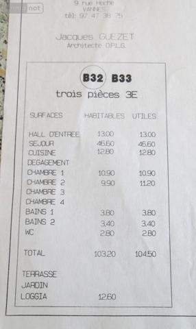 Appartement à vendre à Vannes dans le Morbihan (56000), ref : 56077-884   
Préfecture