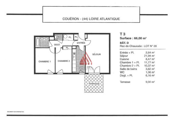 Vente appartement Coueron : 214 300 € - AJP Immobilier Nantes Jouzel