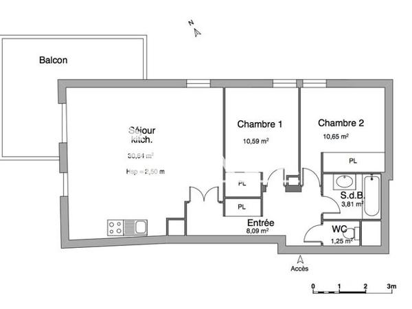 Location Appartement 3 pièces 65 m² - 39 BD JEAN BAPTISTE DUMAS Clermont-ferrand 63000