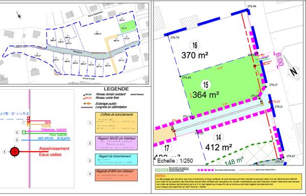 Beau terrain viabilisé de 3.64 ares, Wisches