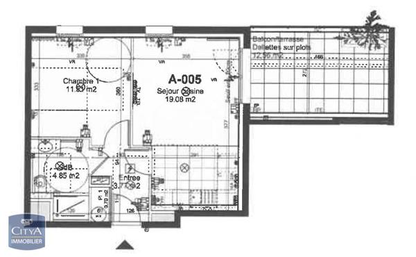 Appartement à louer 2 pièces 39.91m²