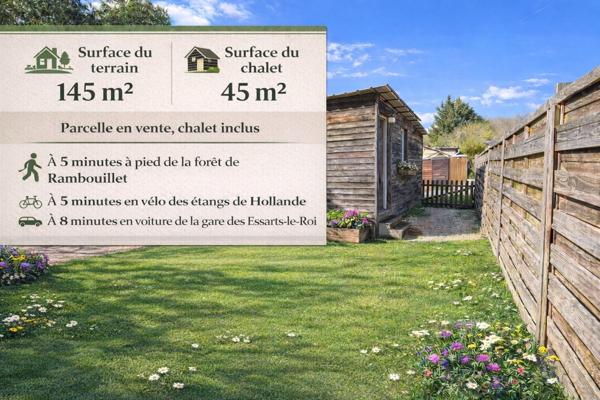 Parcelle avec chalet proche forêt de Rambouillet