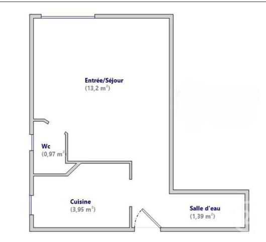 Appartement F1 à vendre  1 pièce - 20 m2 PARIS - 75020