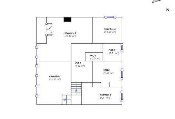 Belle villa avec 5 chambres, au calme, jardin 765 m²