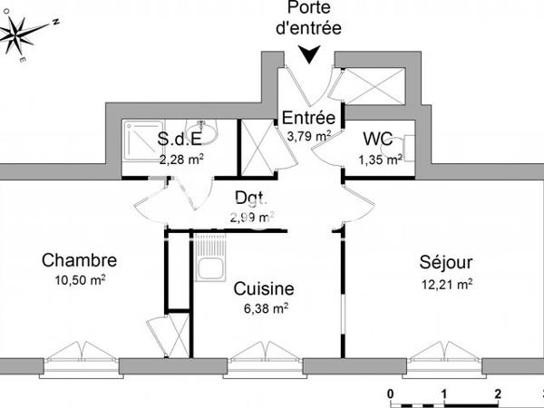 Location Appartement 2 pièces 39.5 m² - RESIDENCE ARQUEBUSE Dijon 21000