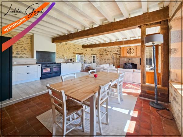 Maison de campagne rénovée – Plain-pied avec grand séjour – Proche Moulins