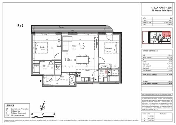 Appartement à vendre 3 pièces 63.92m² Cucq (62780)