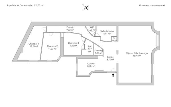 Appartement Paris 17 e - PEREIRE