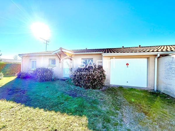 Maison plain pied 93 m², 3 ch, garage, jardin,