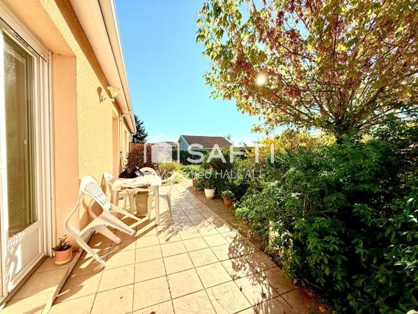 Maison plain pied 93 m², 3 ch, garage, jardin,