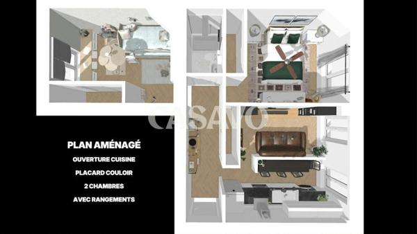 Vente Appartement 3 pièces de 47m² - 93200 Saint-Denis
