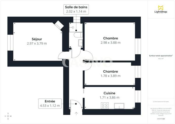 Vente Appartement 3 pièces de 47m² - 93200 Saint-Denis