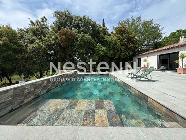 Maison à Lorgues de 130m2 de plain pied , Piscine BALI 8/4, terrain de 2000m2 ,quartier recherché!