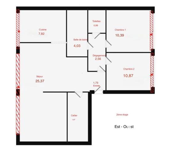 Appartement à vendre 4 pièces 65,43 m² Lyon 5