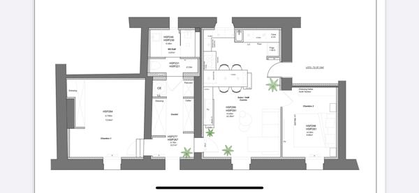 Appartement 3 pièces - 60 m²