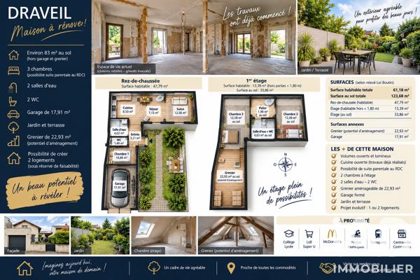 Maison à vendre 4 pièces 83 m² Draveil
