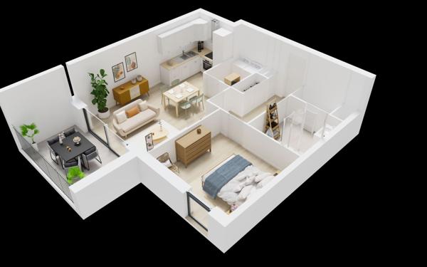 Appartement à vendre    2 pièces • 48,55 m2 Guilers