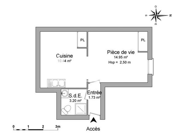 Location Studio 30.9 m² - 2 EME ETAGE GAUCHE Niort 79000