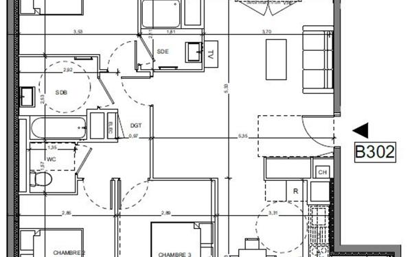 Appartement à vendre    4 pièces • 93,56 m2 Saint-Gilles