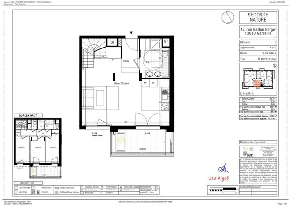 Appartement  Duplex Marseille 4 pièce(s) de 80m2