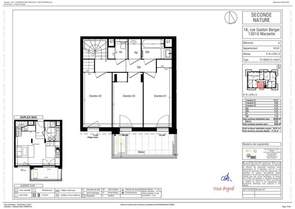 Appartement  Duplex Marseille 4 pièce(s) de 80m2