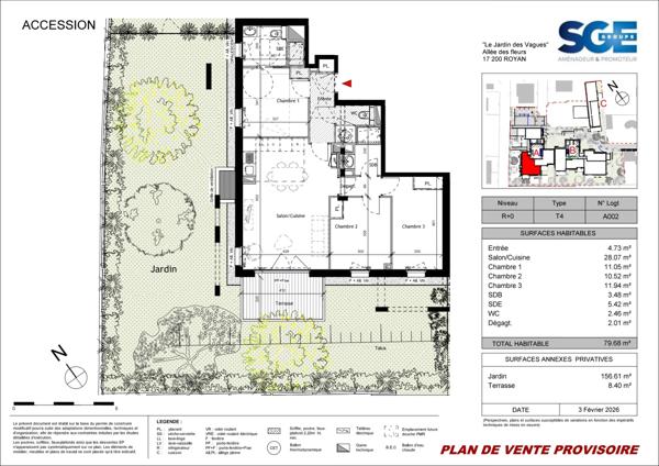 Appartement
                                                                                                                                                                                                                                                                                                                        4 pièce(s)                                                                                                                                                                                                          3 chambre(s)                                                                                                                                                                                                          80.14  m²