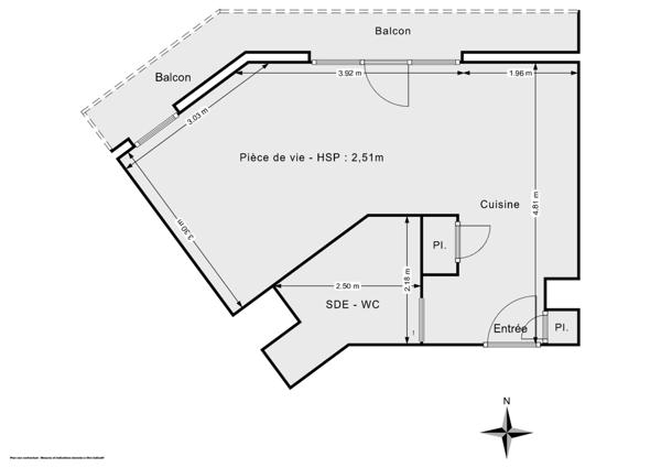 Grand studio 31 m² dernier étage terrasse parking Orly Fer à Cheval