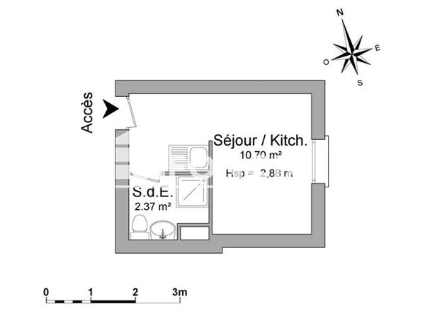 Location Studio 13.07 m² - 391 RUE SAINT FUSCIEN Amiens 80000