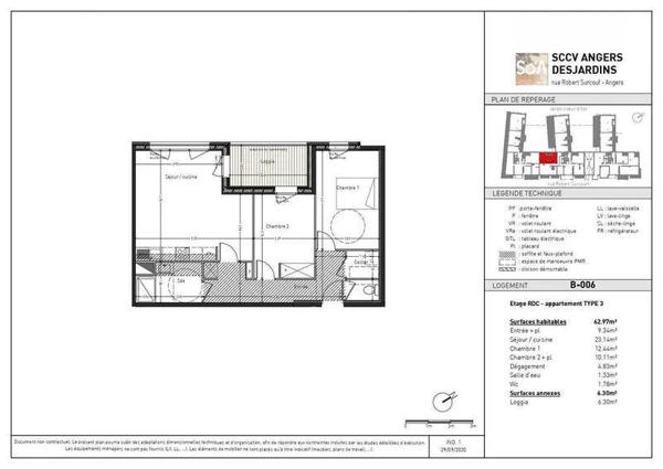 Appartement 3 pièces - 49000 Angers